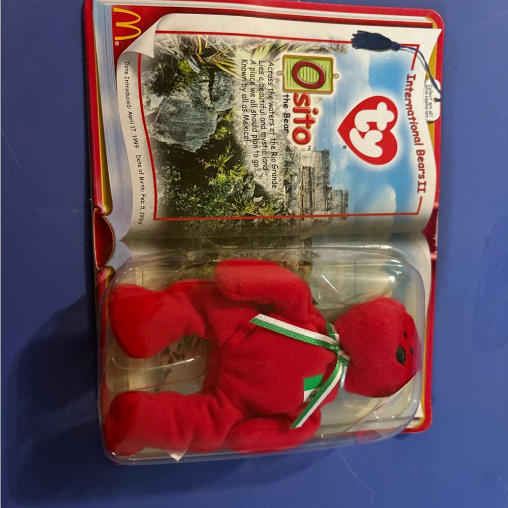 Ty Red Beanie Baby with Ribbon